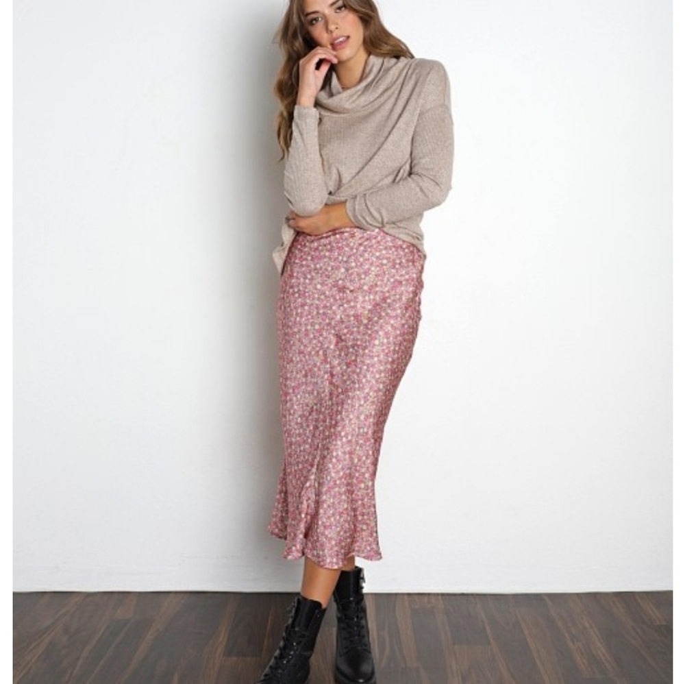 For Love And Lemons Lilian Floral Midi Skirt